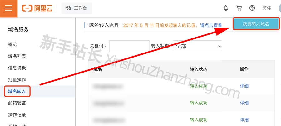 网站域名转入转出情况解析插图