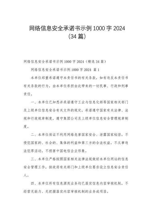 网站系统安全承诺书插图