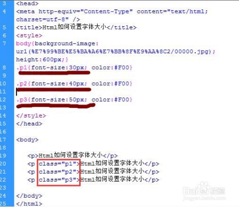 HTML5字体大小设置方法插图