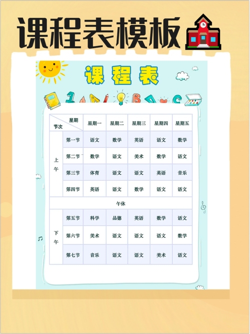 HTML基础，用简单网页代码制作课程表插图