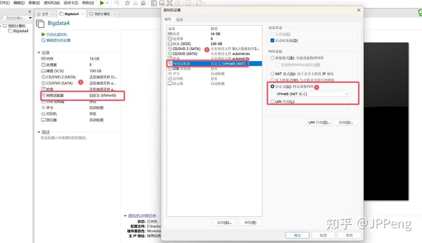 Linux虚拟机与主机网络配置及ping通指南，虚拟网卡设置、IP匹配与网络模式选择插图
