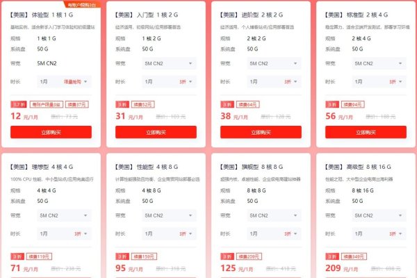 海外服务器租用价格表-百挑一