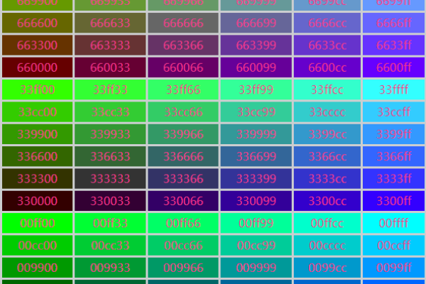 十进制颜色代码表大全-百挑一