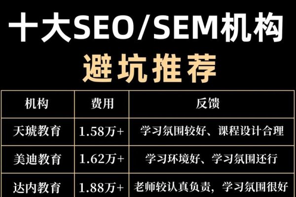 SEO实战培训机构排名解析-百挑一